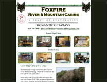 Tablet Screenshot of foxfire-cabin.com